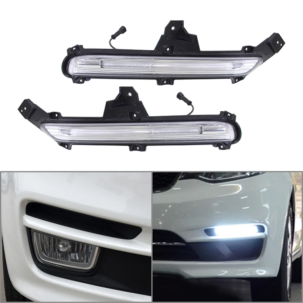 Car Daytime Running Lights White LED DRL Trims Replacement Accessories
