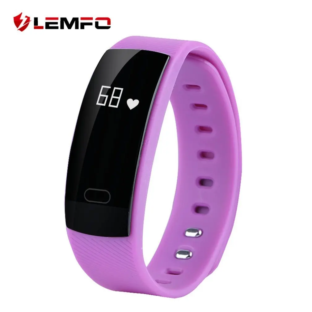 purple LEMFO QS80 браслет 0,42 дюймов oled-экран умный монитор сердечного ритма фитнес-трекер IP67 Водонепроницаемый умный Браслет для здоровья - Комплект: purple