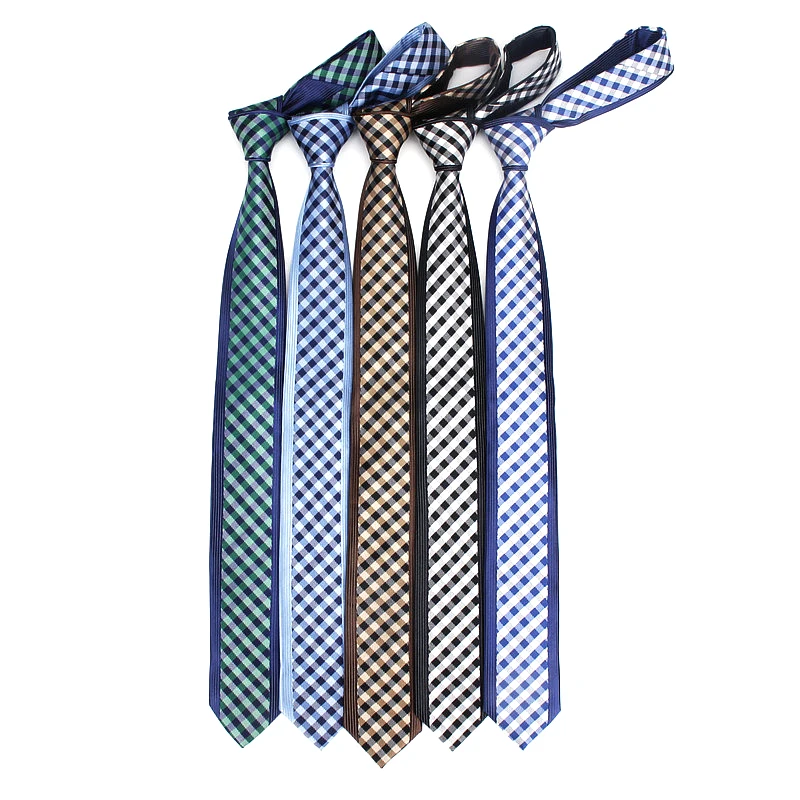 6 см новые модные клетчатые узоры галстуки из полиэстера для мужской свадебный