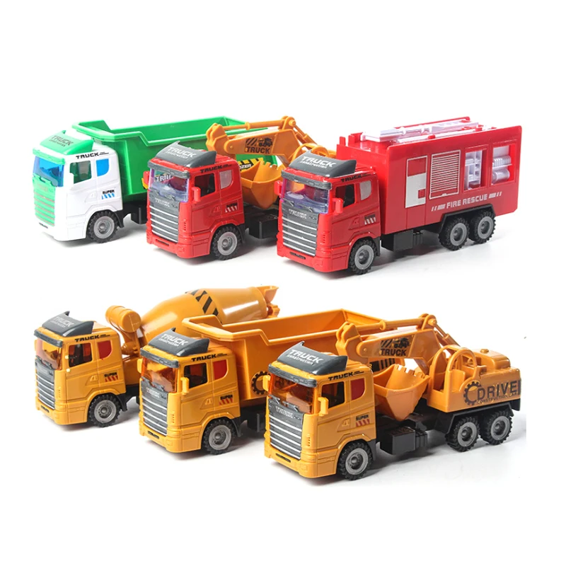 

Toy Car Vehicle Model Engineering Construction Fire Truck Excavator Mixer Dump Truck Transport Car Educational Children Gifts