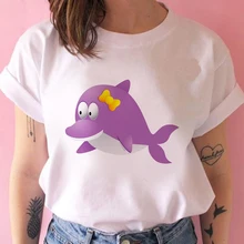 Special Offers Female T-shirt dolphin Floral Print Hip Hop Streetwear Tops T-shirt Casual Funny T-shirt 90s Harajuku T-shirt Girl