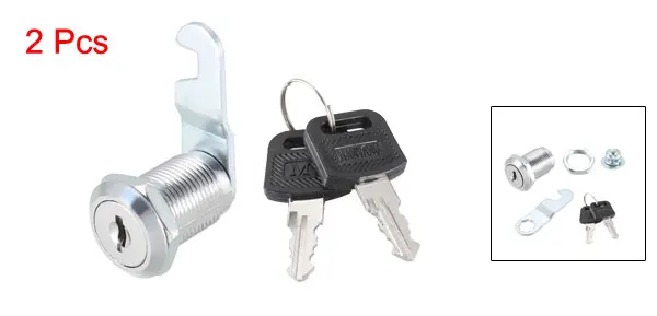25mm Alike 2pcs Uxcell были выключены от 2 до 4 позиций товаров кулачковый стопорный 16/20/25/30/35/40 мм цилиндр Длина ключом разных/похожие на висячий замок из цинкового сплава, цинковый сплав хромированный 90 градусов - Цвет: 25mm Alike 2pcs