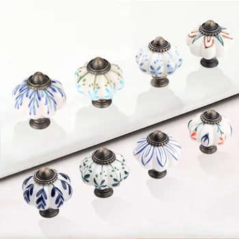 

Ceramic Cabinet Knobs and Handles Cupboard Door Handles Drawer Pulls 33*38mm Pumpkin Furniture Handle for Home Decor