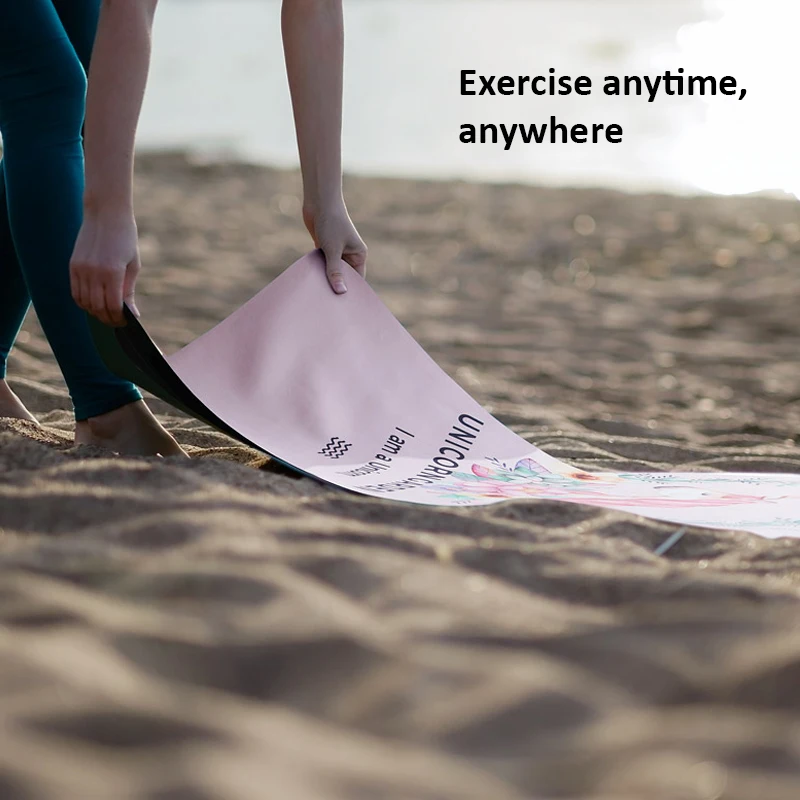 Yoga Towel Ultra-thin Folding Sweat Absorbent Non-slip Cloth Towel Yoga Mat Portable Pilates Travel Mat 183cm*68cm*0.1cm