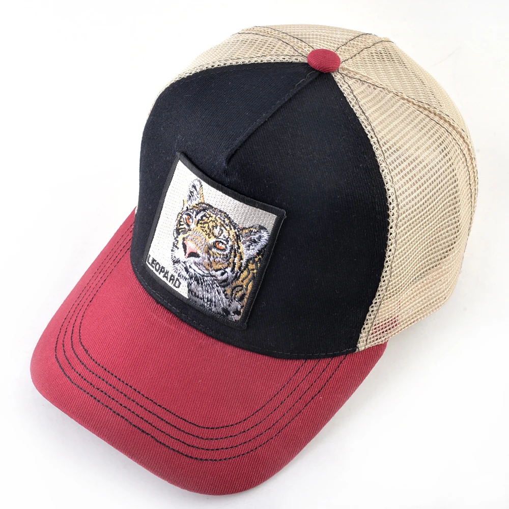 Animal Print Snapback Trucker Hat Mesh Design