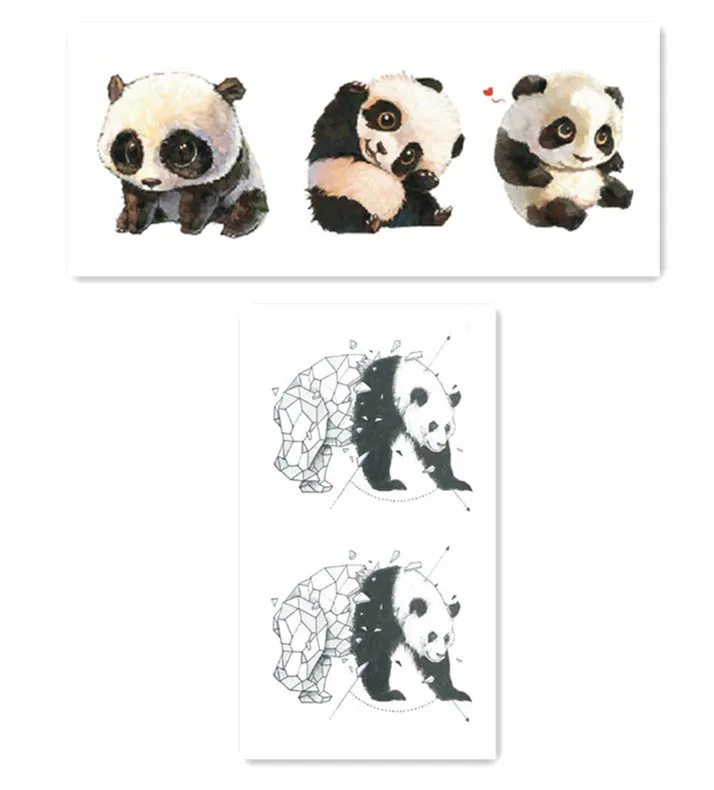 Панда мультфильм временная татуировка наклейка водонепроницаемая для девочек