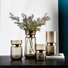 Скандинавские Роскошные чайные стеклянные вазы, украшения для дома, гостиной, Цветочная композиция, фигурки, ремесла, отель, офис, настольные украшения, искусство