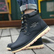 Лидер продаж; Новейшая модель; теплые зимние ботинки для мужчин; Высококачественная износостойкая повседневная обувь из искусственной кожи; модные мужские ботинки для работы