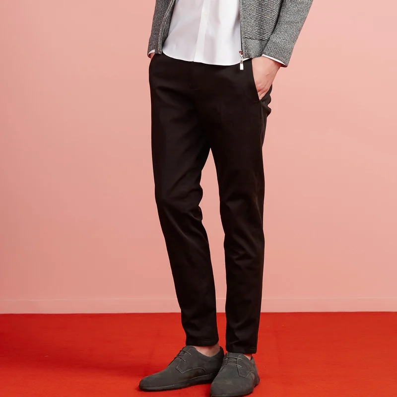 Ceny Metersbonwe męskie spodnie na co dzień biznesowe męskie spodnie klasyczne w połowie wagi prosta długość moda Slim fit mikro bomba Pant