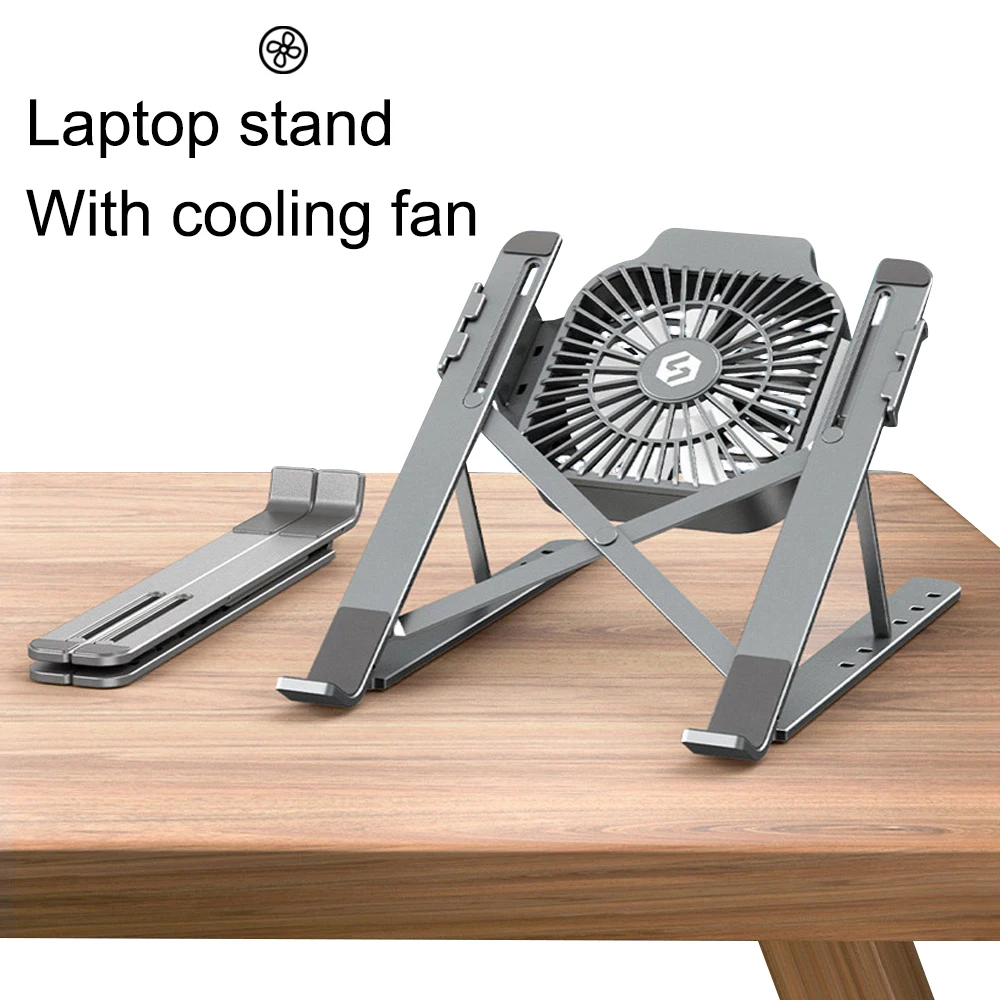 Foldable Desktop Laptop tablet Stand With Cooling Fan Heat Dissipation For HP DELL MacBook Air Pro S