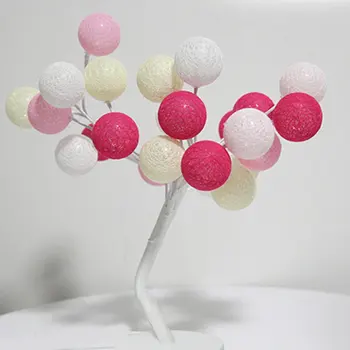 

24LED 32LEDs Battery or USB Power Cotton Ball Tree Night Light Table Lamp Desk Light for Festival Party Wedding Home Decor