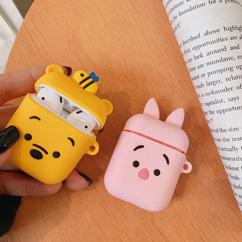 Для Apple AirPods 3D милый мультяшный поросенок Earpods чехол для Airpods 2 Winnie Bear беспроводные наушники гарнитура защитный чехол