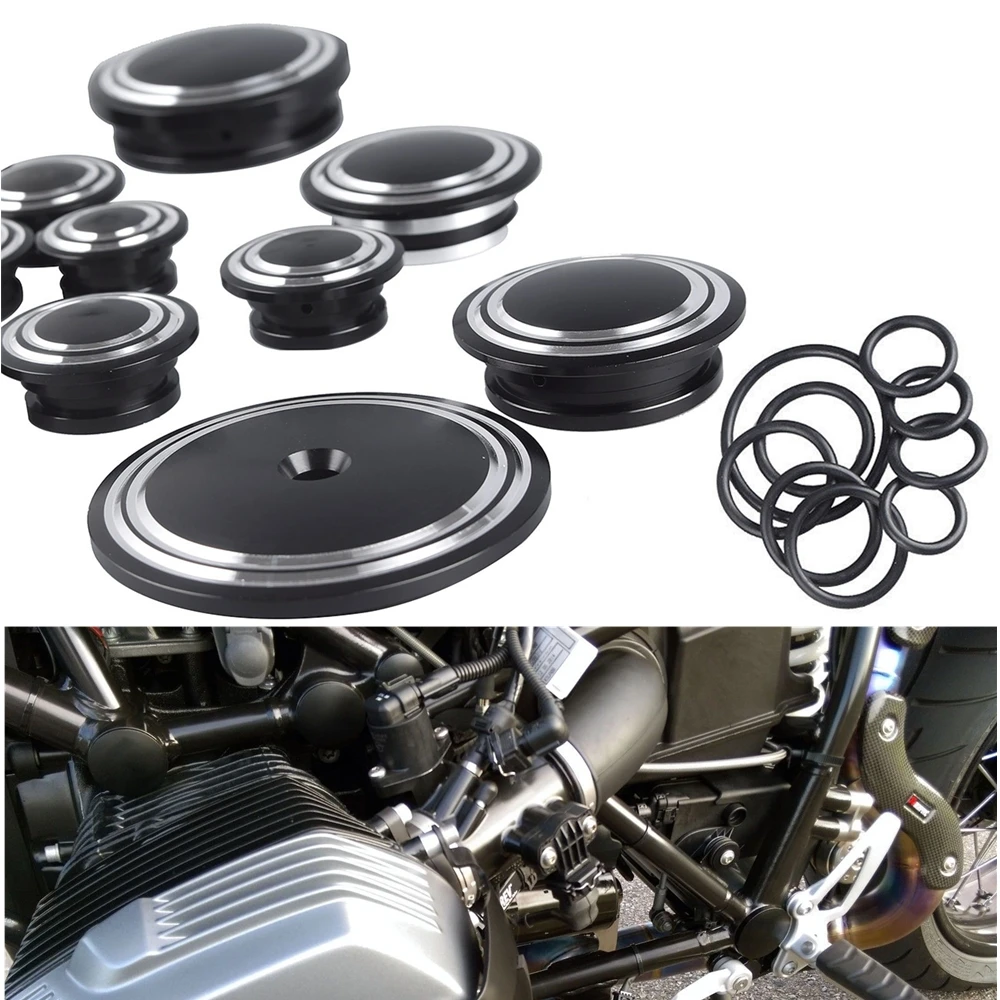 Kit Bouchons De Cadre Pour BMW R1250GS / R1200GS Adventure - 9 Pièces, Plastique ABS Noir - Protection Contre Poussière Et Bruit