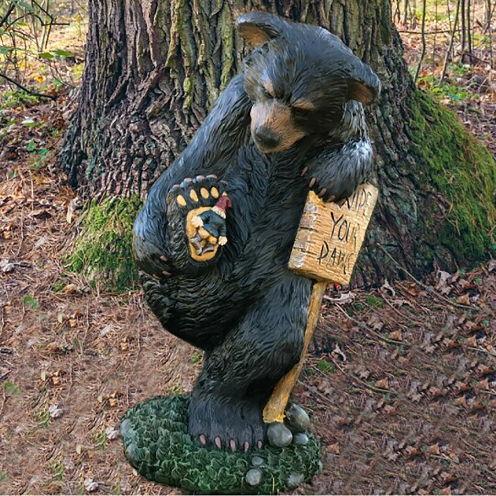 Garden Gnome Massacre,bear Stepped On Gnomes Statues,funny Garden Decor