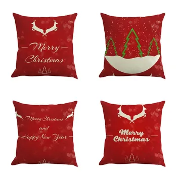 

Christmas Decoration For Home Cotton Linen Throw Pillow Pillowcase Home Sofa Decor Christmas Party Supplies Accessories Ornament