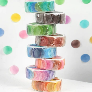 

100Pcs/Roll 14*14mm Multicolor Dot Shape Washi Tape DIY Hand Account Writing Washi Tape Decorative Gift Label Ins Masking Tapes