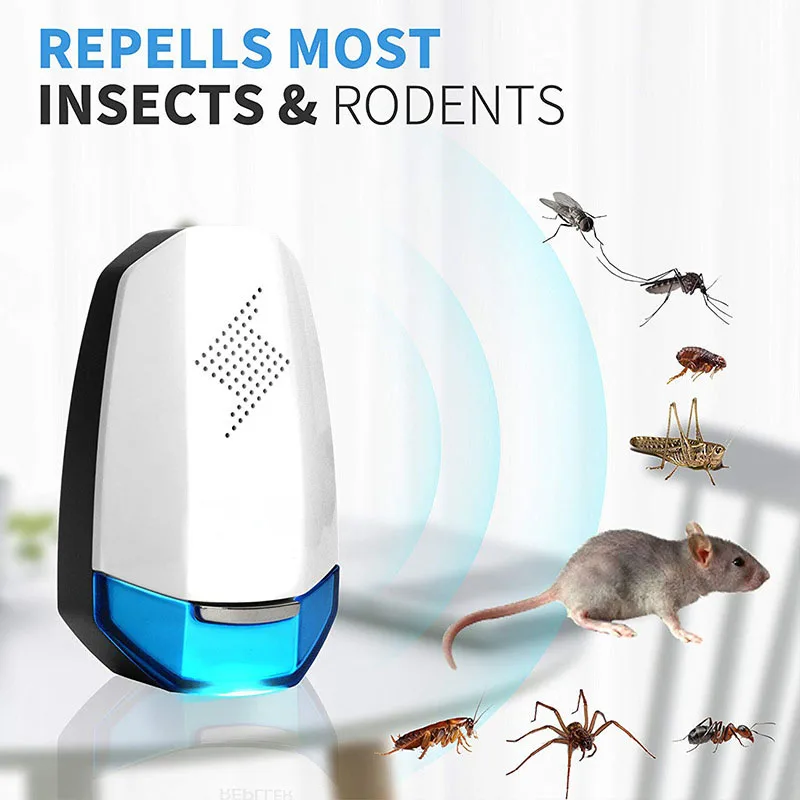 

Ultrasonic Repellent Mosquitoes Insect Killer for Cockroaches Mice Rats Ants Bugs Flies 66CY