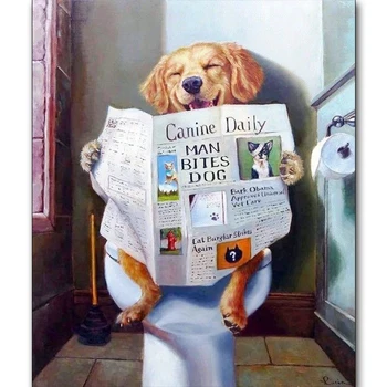 

Diamond Painting Full Square/Round Drill Dog Toilet 5D Daimond Painting Embroidery Cross Stitch Mosaic Crystal Picture Art Z1494