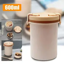 600ml przenośne jedzenie termos pojemnik Bento naczynia do mikrofalówki pojemnik do przechowywania żywności zagęszczony Big szczelna kubek na zupę z pokrywką Hot