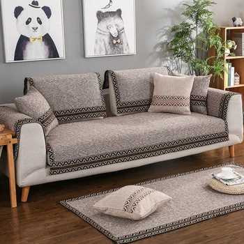 

1 Piece Cotton linen Fabric Sofa Cover Modern Style Soft Slip Solid color Couch Cover Slipcover Seat Sofa Towel For Living Room