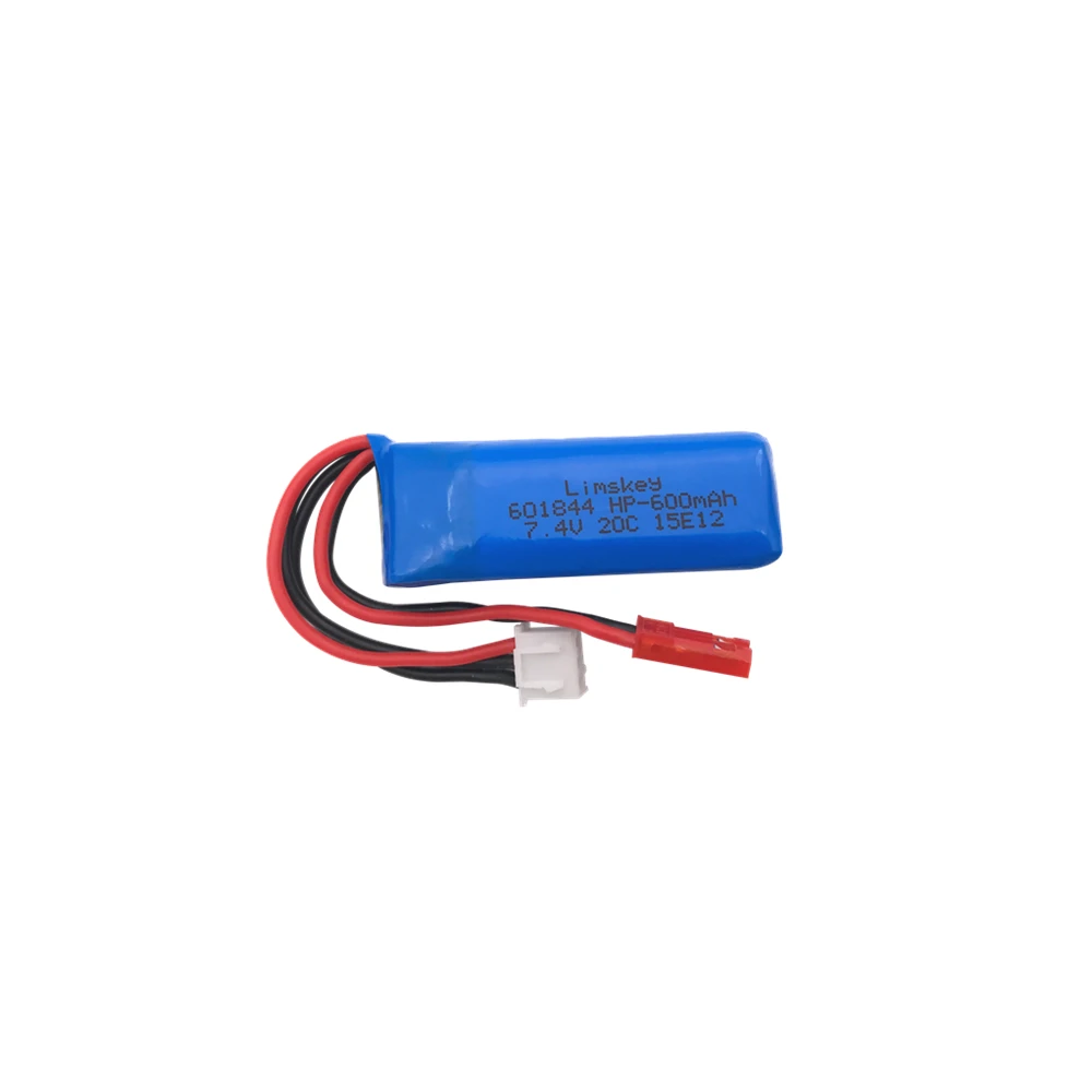 1pcs 7,4 V 600 мА/ч, 20C Lipo Батарея для WLtoys K969 K979 K989 K999 P929 P939 RC автомобиль Запчасти 2s 7,4 v Батарея 5 шт./лот - Цвет: 1pcs