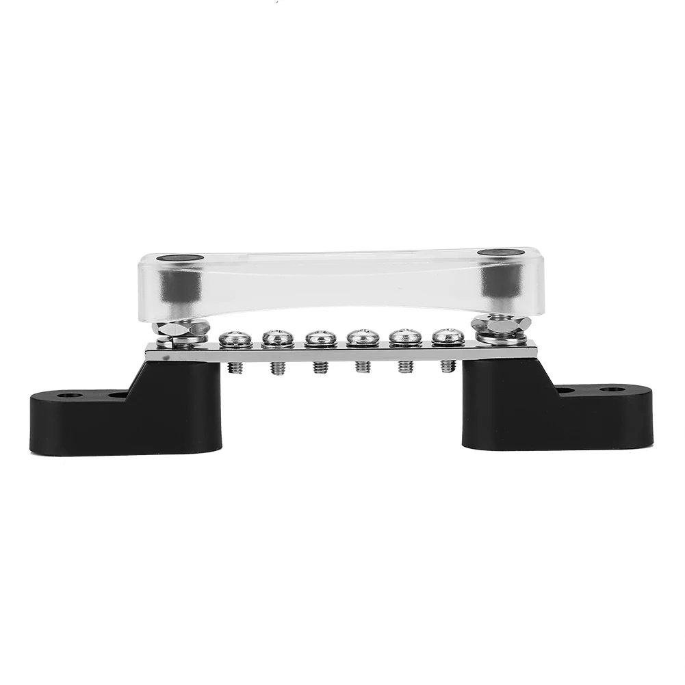 

12~48V 2 Studs 6 Positions Bus Bar Electric Terminal Junction Block Bottom Plate Insulated For Trucks Caravans Buses Boats