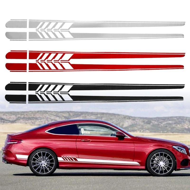 OGAUY Car Side Sticker For Mercedes Benz W205 W204 W203 C-Class C180 C200  C300 C63 Coupe C43 Car Sticker Side Strips DIY Sticker Car Accessories :  : Automotive