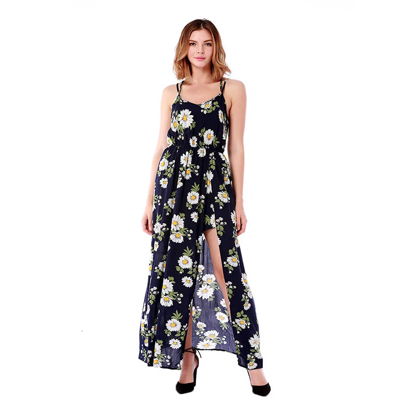 Boho Стиль длинное платье Для женщин топ с открытыми плечами летние платья 2019