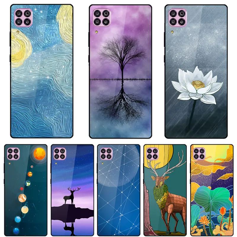 

Huawei P40 Lite Case Fashion Tempered Glass Phone Case For Huawei P40 Lite Nova 6 SE Nova 7i Silicone Bumper Anti-Fall Covers
