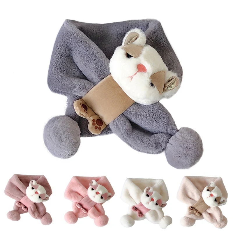 

2019 Winter Cute Animal Cartoon Children Scarf Boy Girls Scarves Velvet Collar Scarf Neck Warmers Kids Scarfs