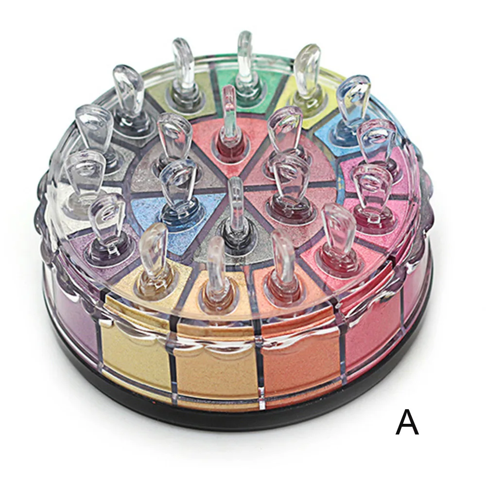 20 цветов Тени для век Палитра пудры мерцающие тени для век Пудра Набор косметический макияж набор Высокое качество торт в форме тарелки X#4 - Цвет: A