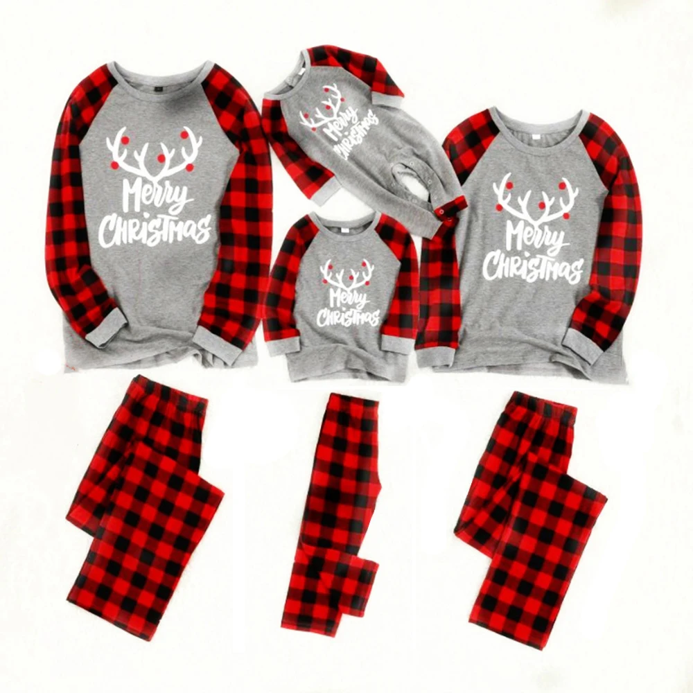 

Cotton New Christmas pajamas Family Christmas Pajamas Set pyjamas kids Sleepwear Family Outfits men pajamas set pyjamas women