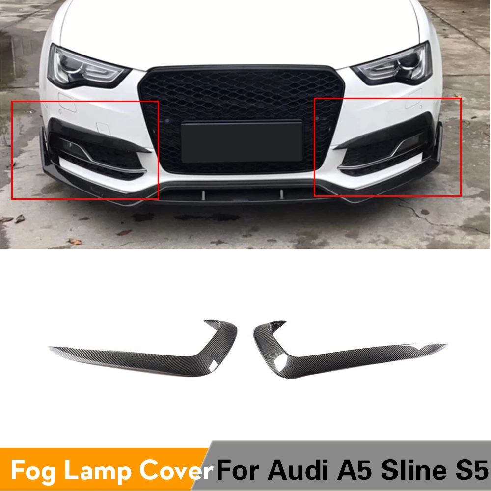 Front Bumper Fog Lamp Fins Vent Trims Decoration for Audi A5 Sline S5 2012 - 2016 Front Bumper Canards