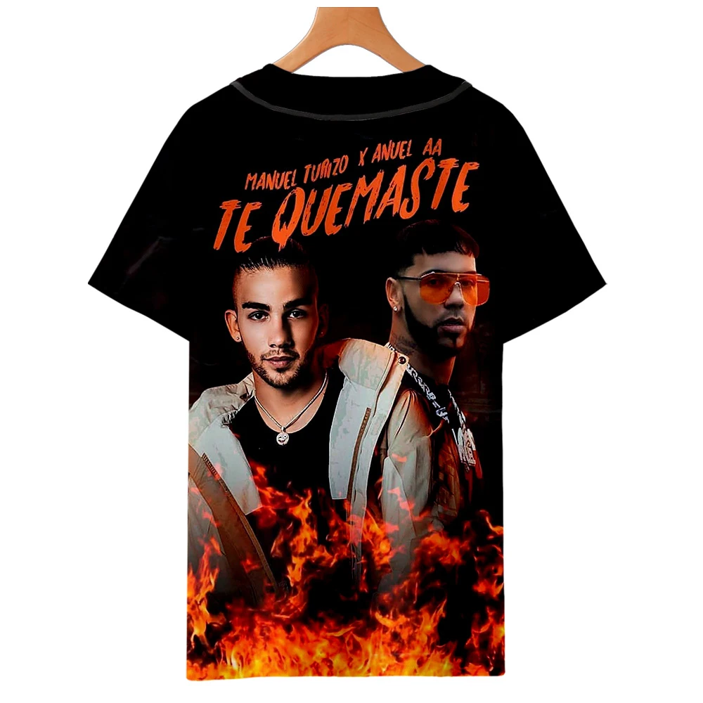 Anuel AA Мужская рубашка с 3D принтом, настоящая Hasta La Muerte, гавайская рубашка с коротким рукавом, мужские рубашки с коротким рукавом, летняя повседневная Уличная одежда