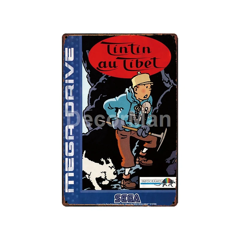 [DecorMan] TINTIN adventures мультфильм жестяная вывеска на заказ росписи картины Бар Декор LT-1828 - Цвет: sa-6337