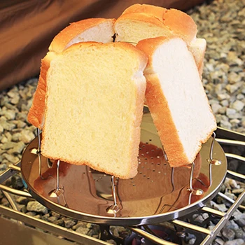 

Outdoor Simple Portable Stainless Steel Toast Rack Outdoor Camping Toaster Folding Portable Grill Multi-Purpose Stove Grill