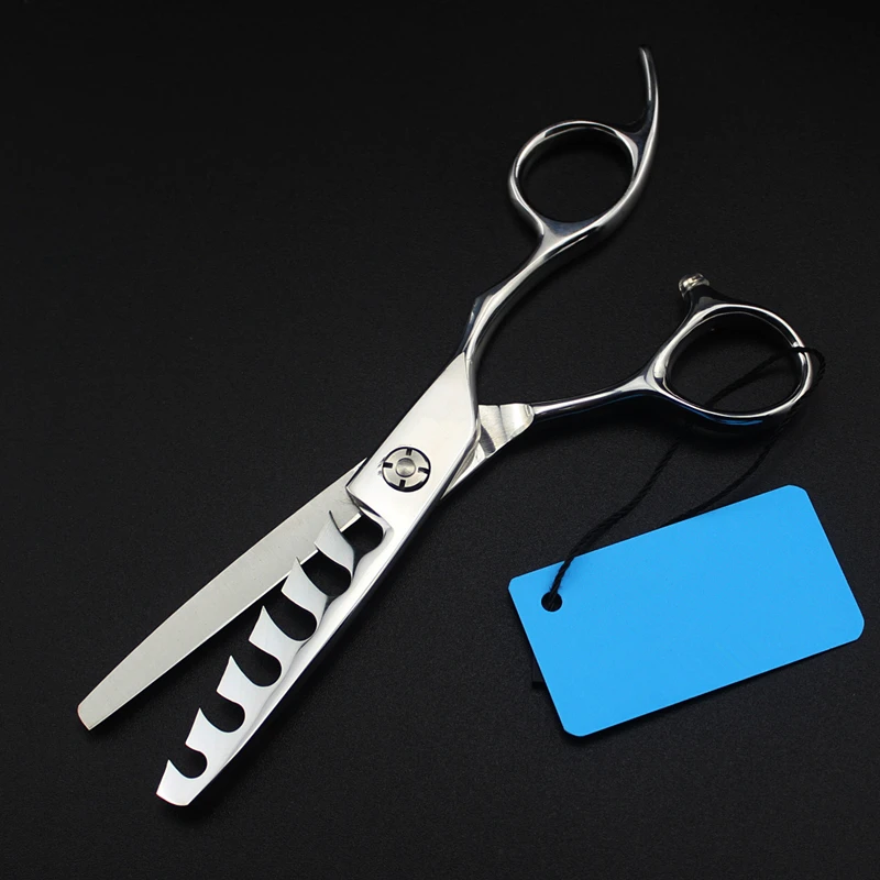 professional Japan 440c steel 6 '' teeth cut hair scissors makeup haircut thinning barber cutting shears hairdresser | Красота и