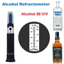 Рефрактометр Спирт 0-80% V/V спиртометр домашний для ликера виски бренди водки спирт тестер ATC Спирт рефрактометр