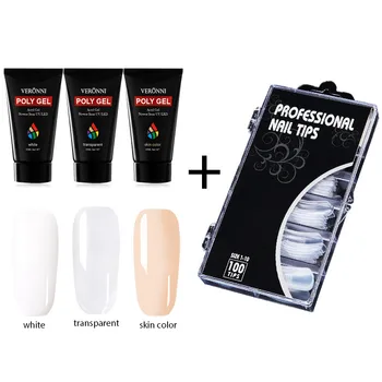 

Extend Gel 30ml Acrylic Hard Nail Arts Builder UV gel Polish For Nails Led Nail Art Gel Polish with 100 pieces Nail Tips