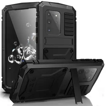 

Luxury Case For Samsung Galaxy S20PLUS S20Ultra Alloy Silicone Protection Mobile Phone Anti-fall Dustproof Metal Bracket