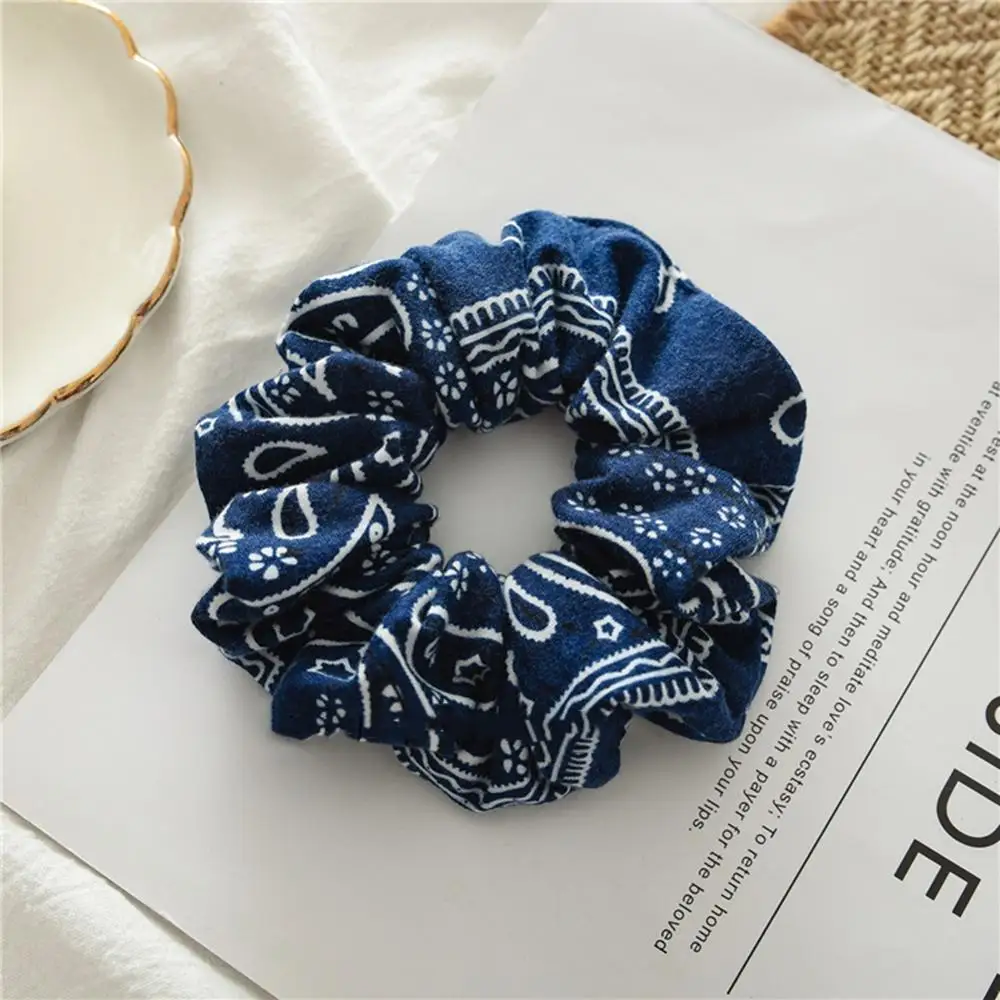 6 Colors Scrunchie Women Girls Elastic Hair Rubber Bands Accessories Gum For Women Tie Hair Ring Rope Ponytail Holder Headdress - Цвет: Navy