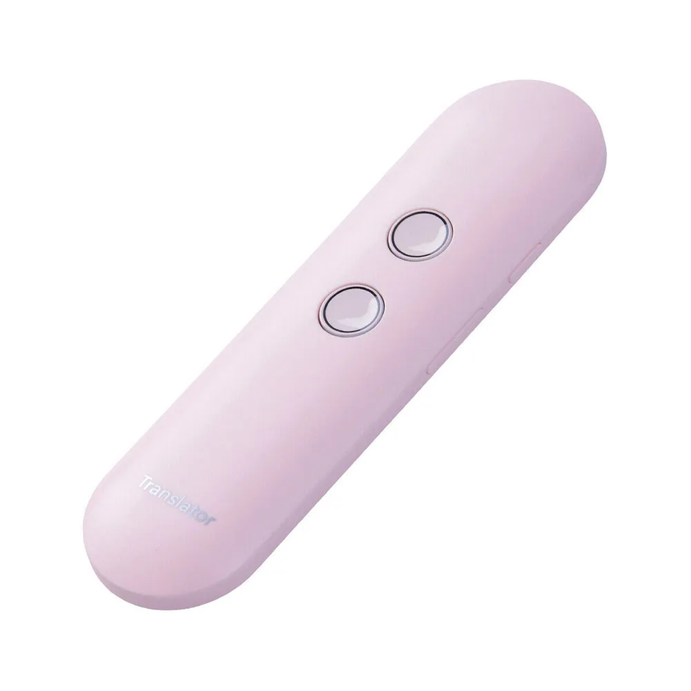 Pink Обучающий умный двухсторонний портативный быстрый бизнес беспроводной в режиме реального времени Bluetooth многоязычный голосовой переводчик ручной фотографировать - Цвет: Pink