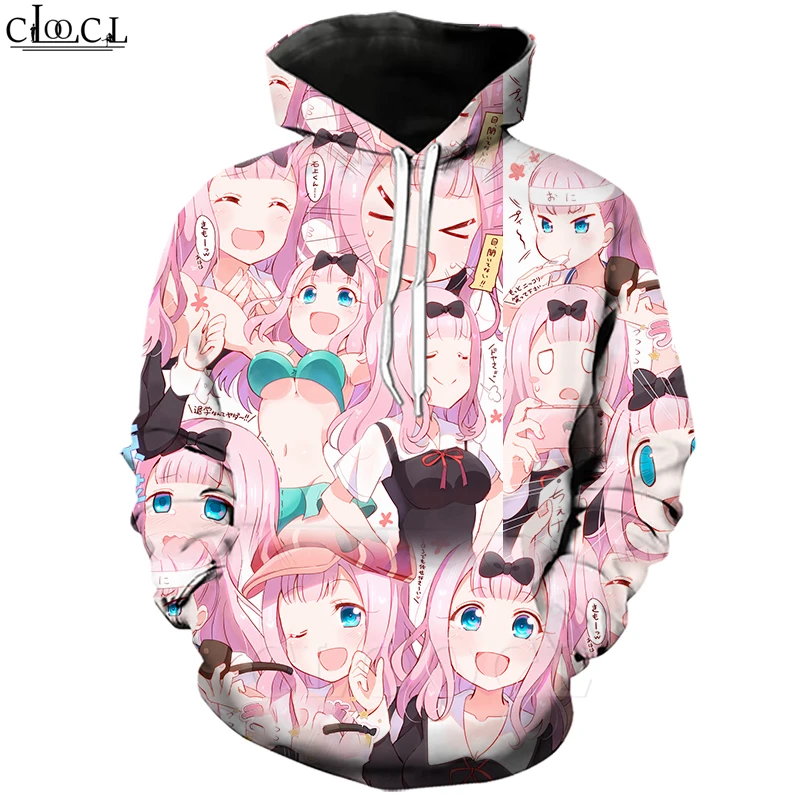 

CLOOCL Anime Kaguya Sama Love Is War Hoodies Men Women 3D Print Fujiwara Chika Hippie Hipster Tracksuit Hip Hop Streetwear Tops