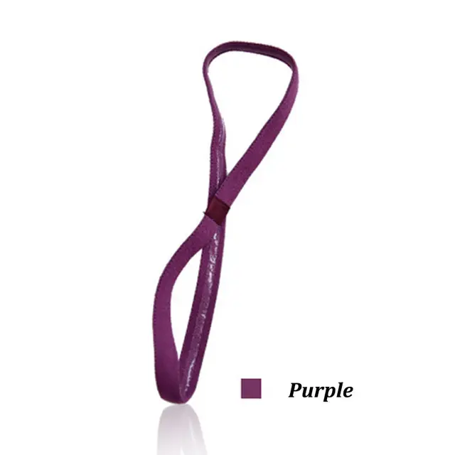 Women Stretch Sports Yoga Hairband Headband for Men Sport Running Fitness Headbands Elastic Anti-slip Sweatband Gym Headbands Purple