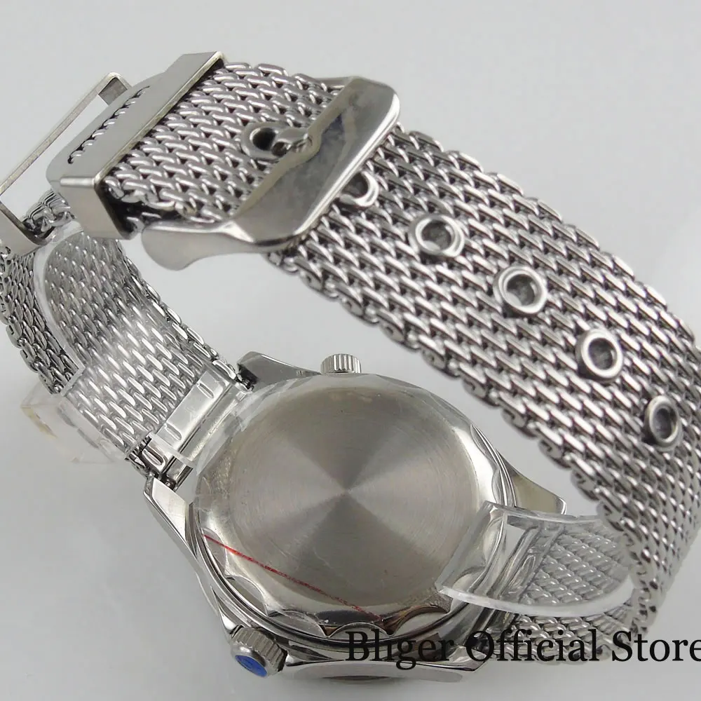 BLIGER Новое поступление механических Для мужчин часы с сапфировым стеклом Дата NH35