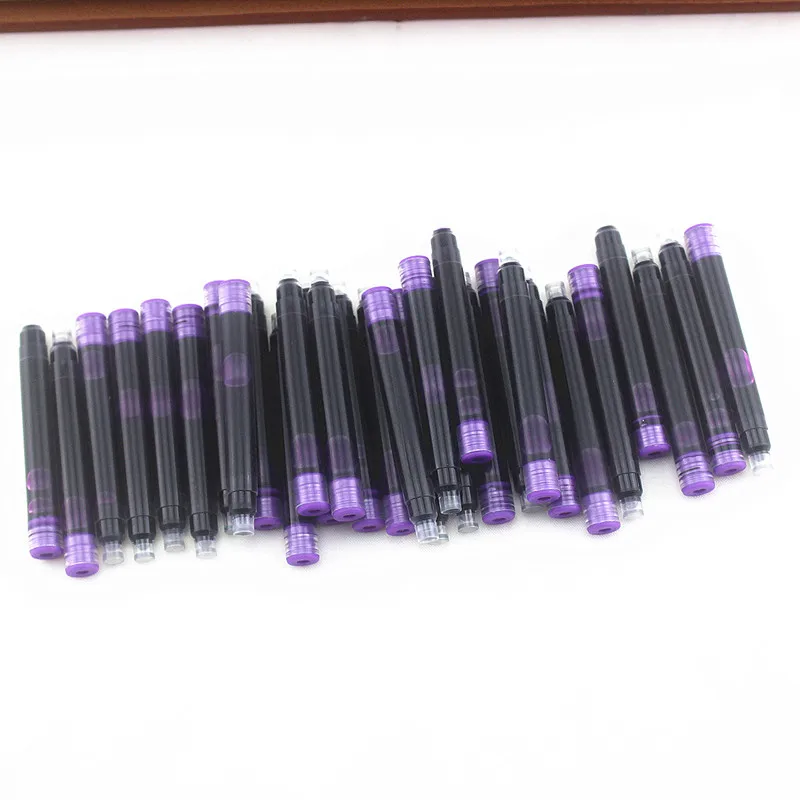10pcs Disposable Dia 2.6mm Fountain Pen Ink Cartridge Refills /Bag Set Blue/Black/Purple School Office Stationery Supplies 5