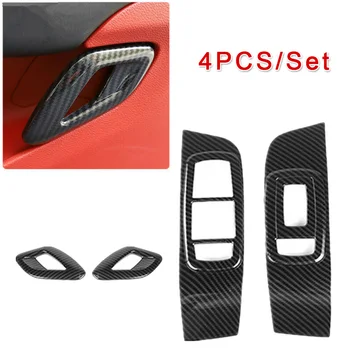 

Accessories Door Handle Cover Window Switch Panel Trims Carbon Fiber Black