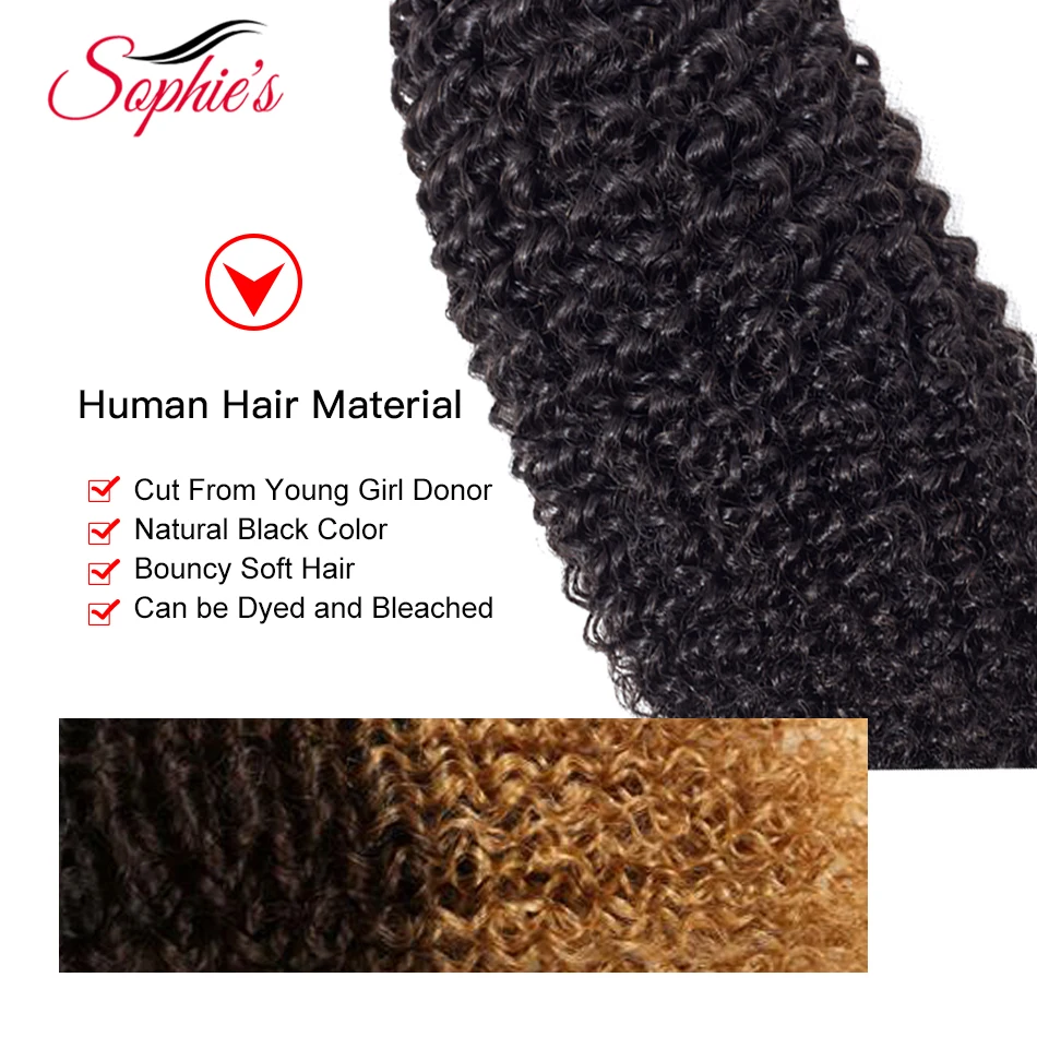 Sophie's Peruvian Hair Bundles Kinky Curly Non-Remy Human With Closure Double Weft Extension human hair extensions,human hair bundles,human hair bulk