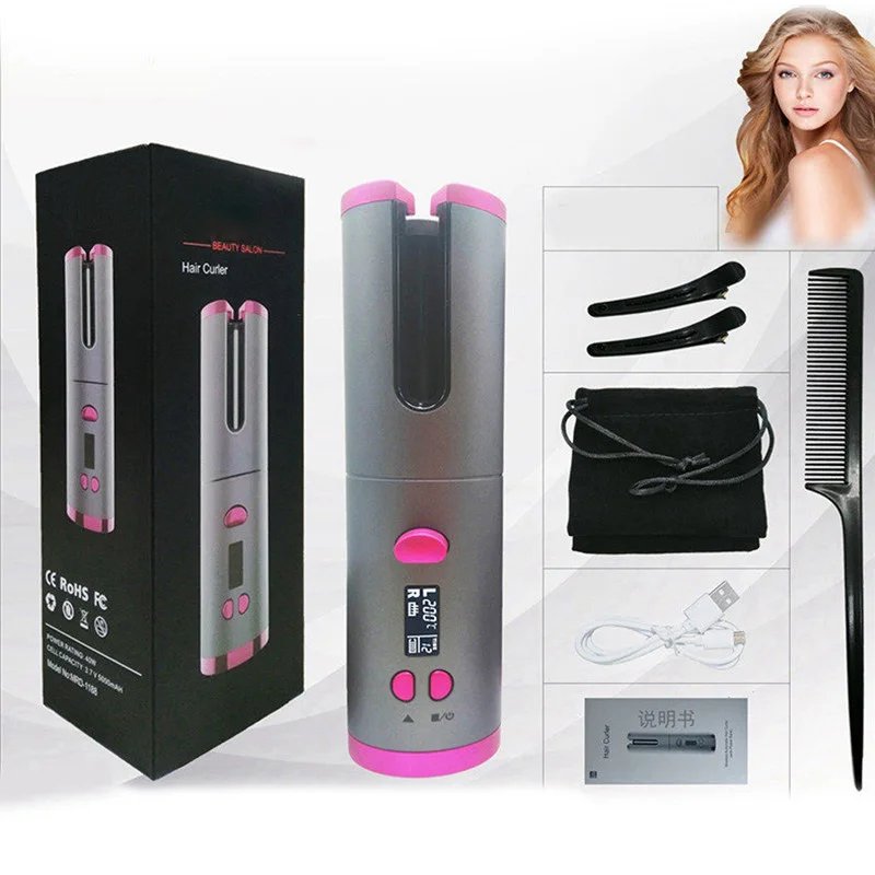 USB Rechargeable Curling Iron Automatic Fast Heating Ceramic Barrel Hair Curlers Curling Titanium Auto Curlers Hair Styler Tools|Curling Irons| - AliExpress