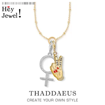 

Charm Necklace Girl Power & Venus Symbol,2020 Spring New Fashion Jewelry Europe Link Chain 925 Sterling Silver Gift For Women